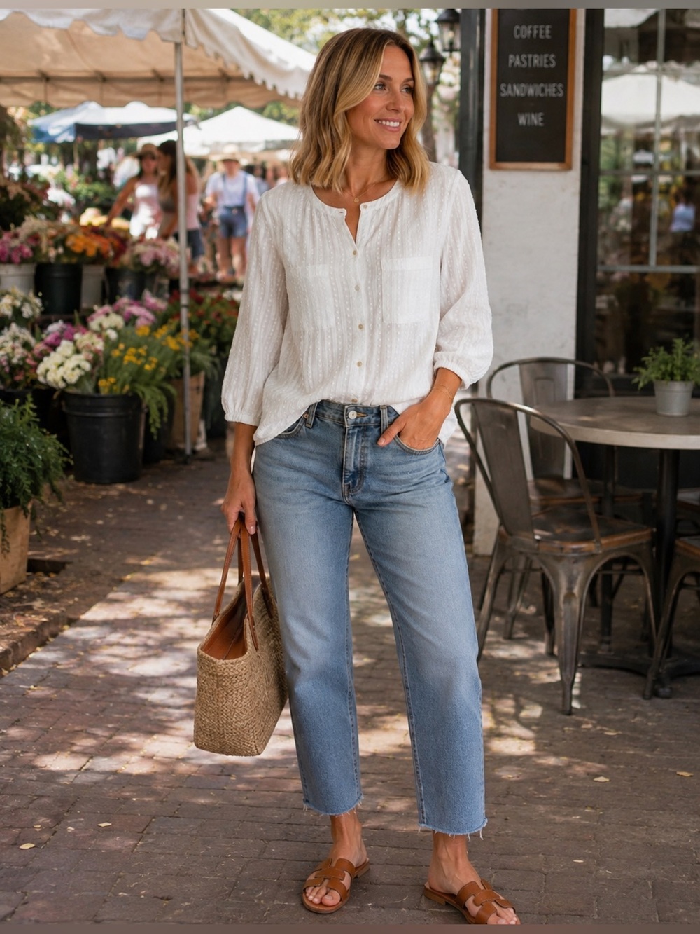 Akemi Kin Anthropologie white blouse SZ S